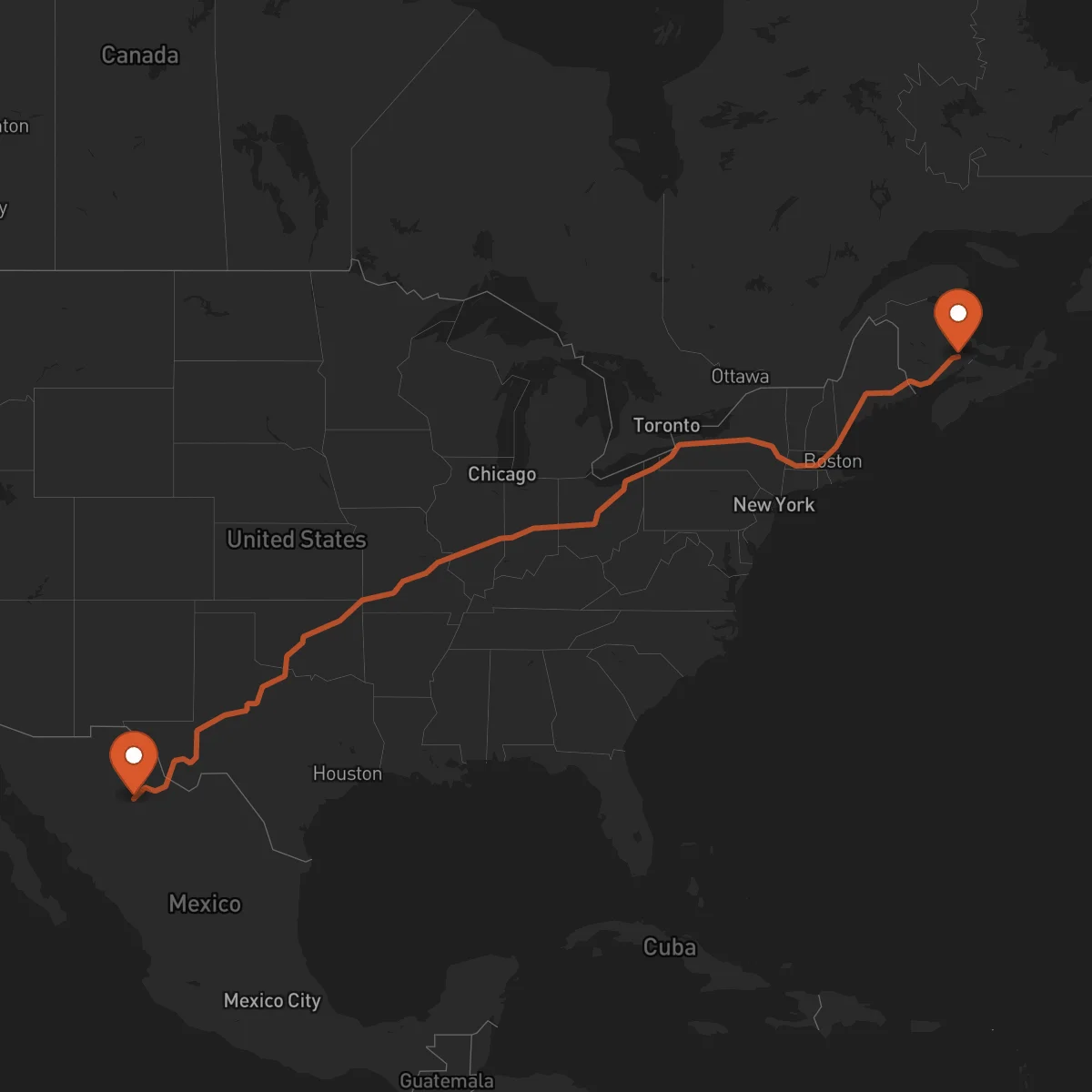 Ruta Moncton - Chihuahua