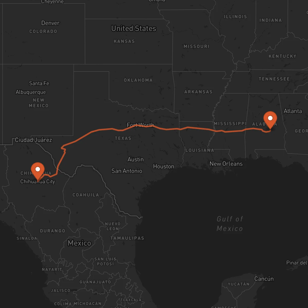 Ruta Chihuahua - Montgomery