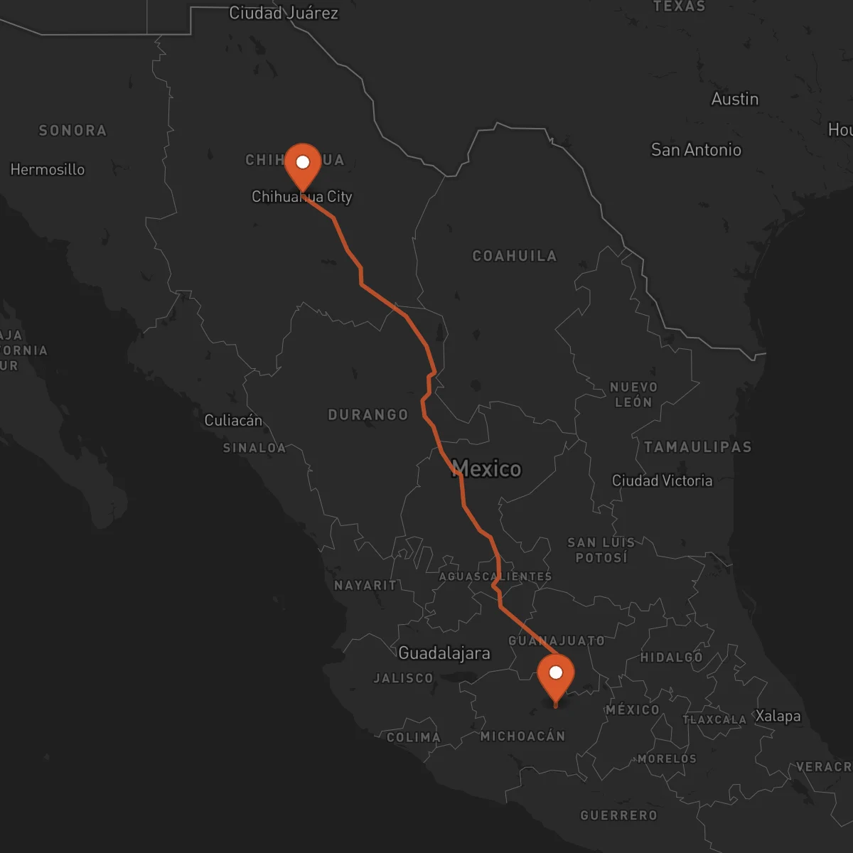 Ruta Morelia - Chihuahua