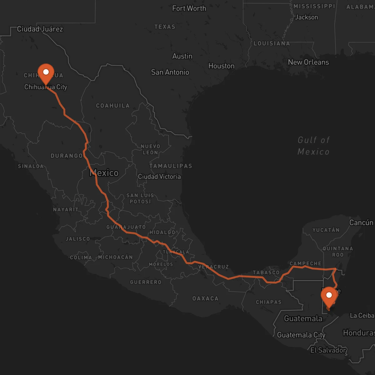 Ruta Chihuahua - Punta Gorda