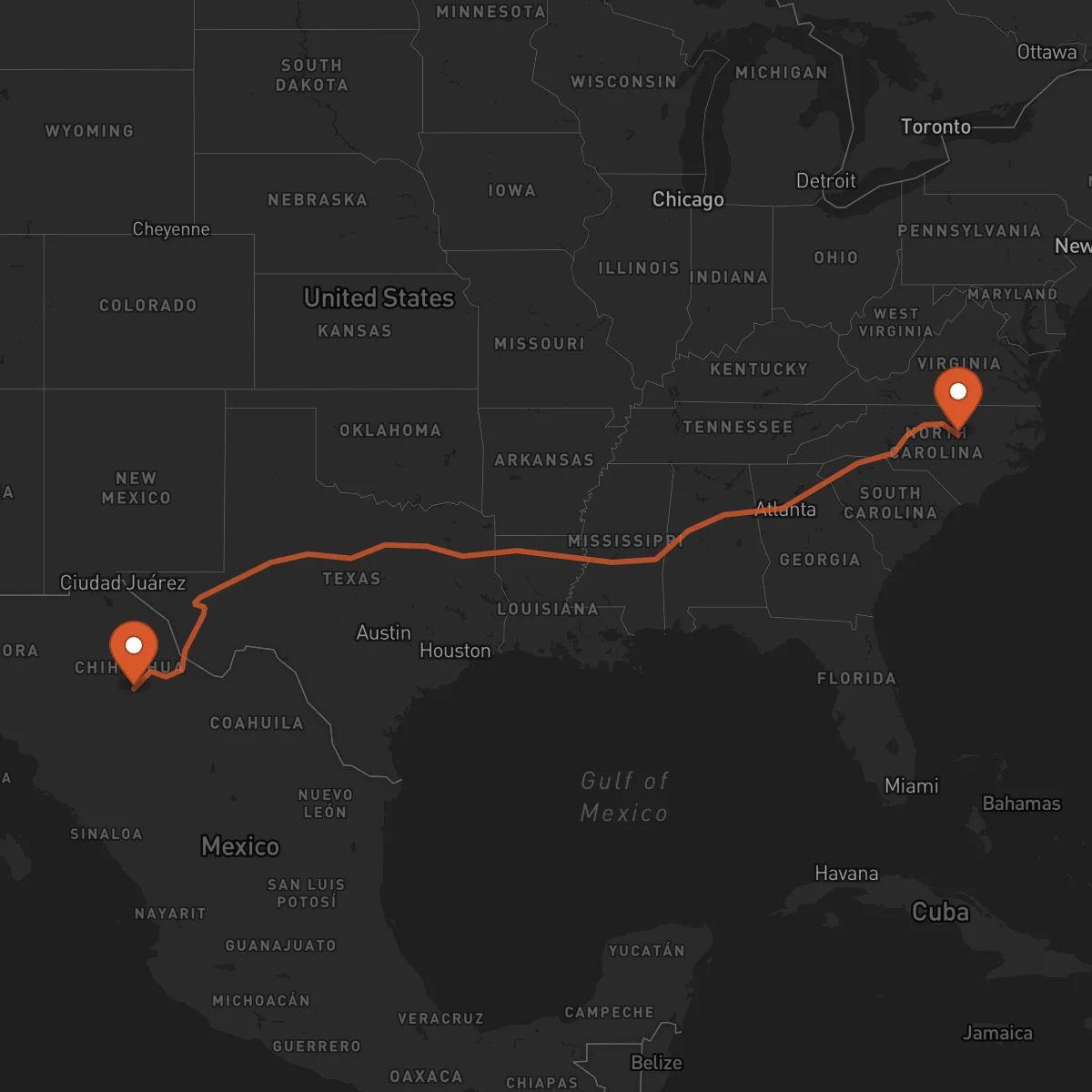 Ruta Raleigh - Chihuahua