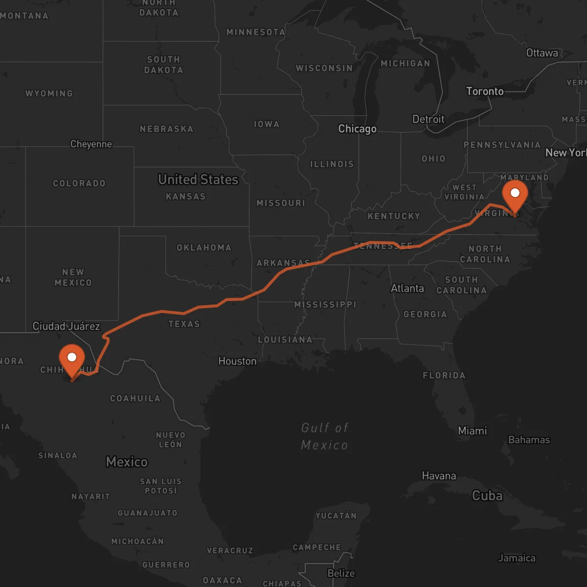 Ruta Chihuahua - Richmond