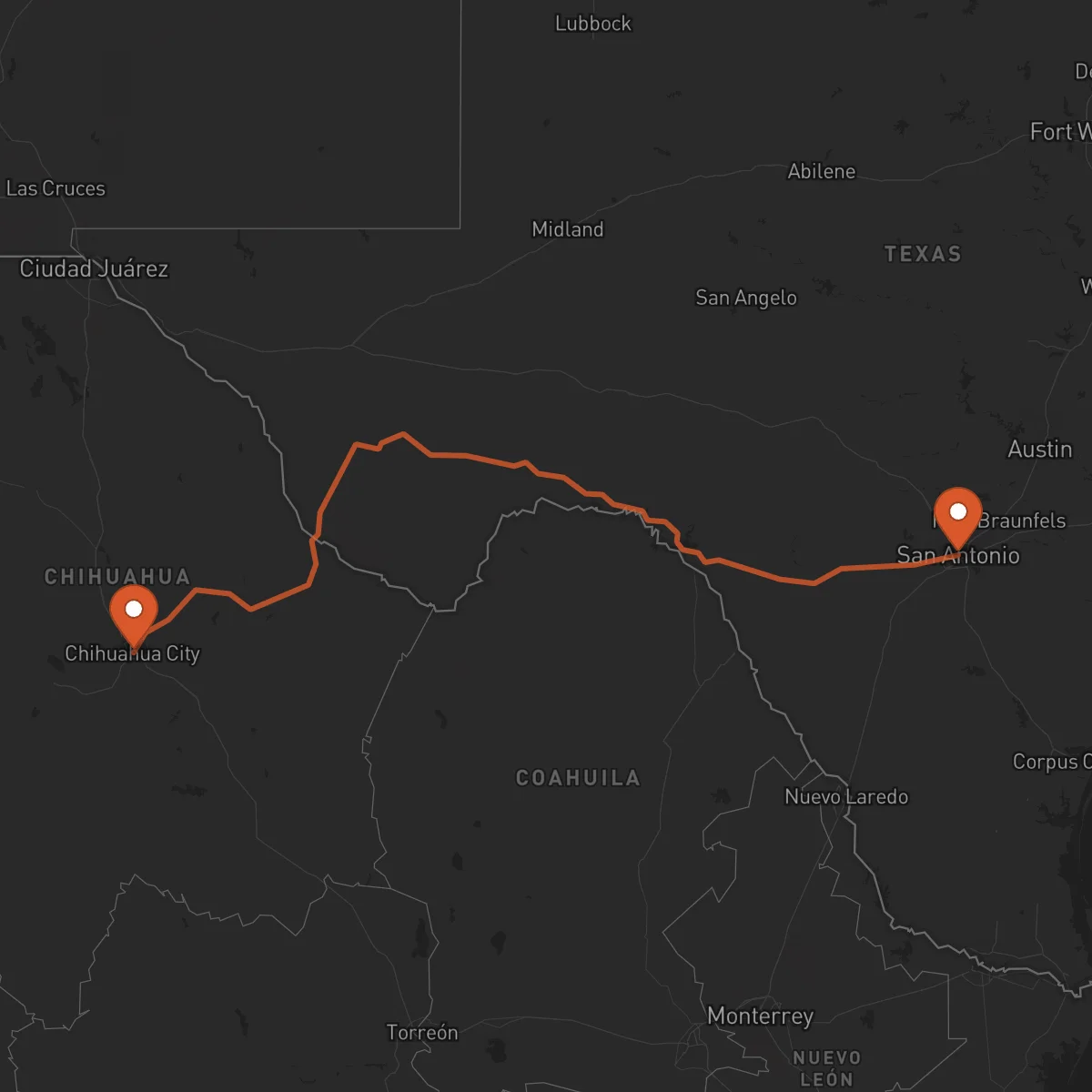 Ruta Chihuahua - San Antonio