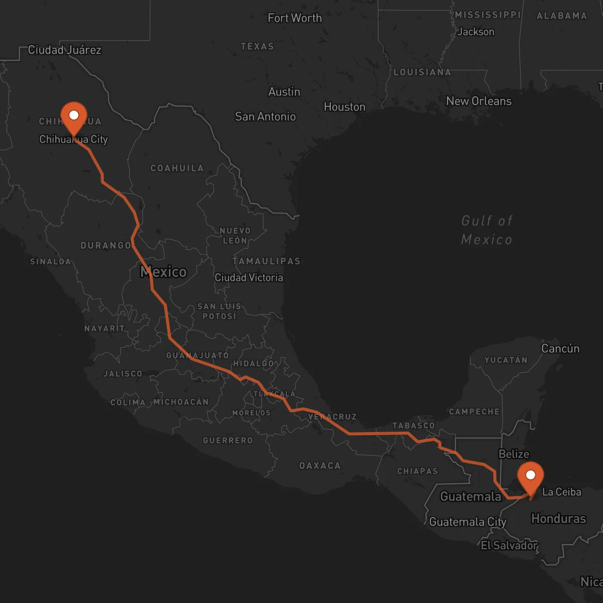 Ruta San Pedro Sula - Chihuahua