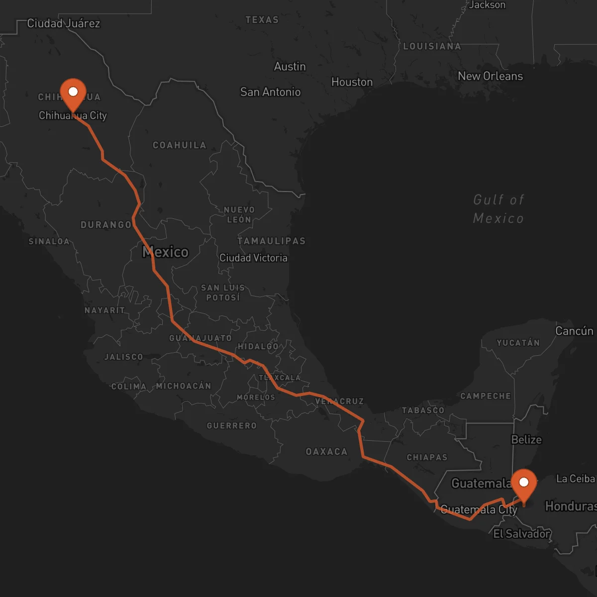 Ruta Santa Rosa de Copán - Chihuahua