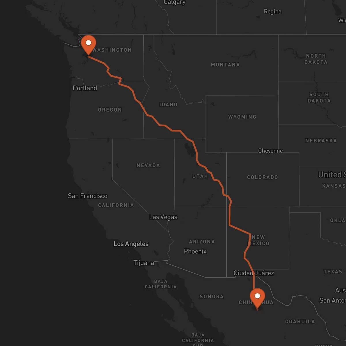 Ruta Chihuahua - Seattle