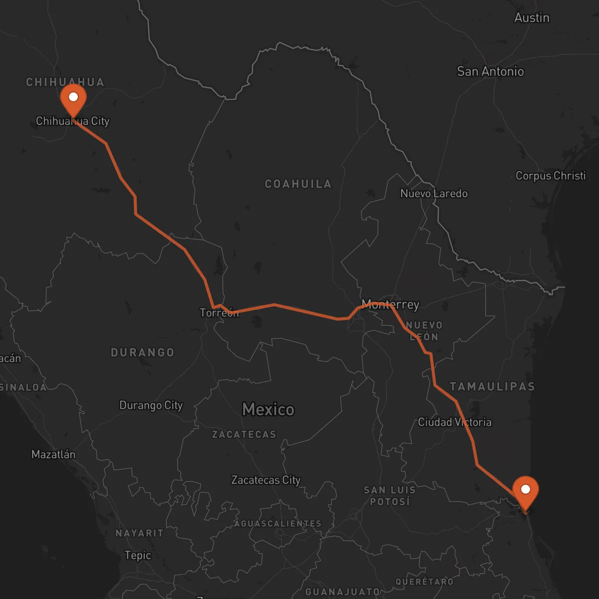 Ruta Tampico - Chihuahua
