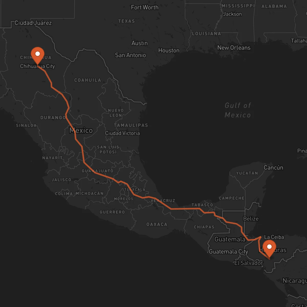 Ruta Chihuahua - Tegucigalpa