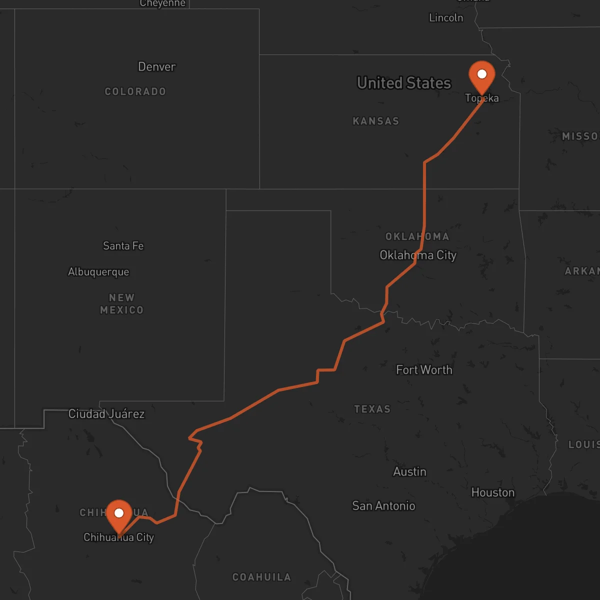 Ruta Chihuahua - Topeka
