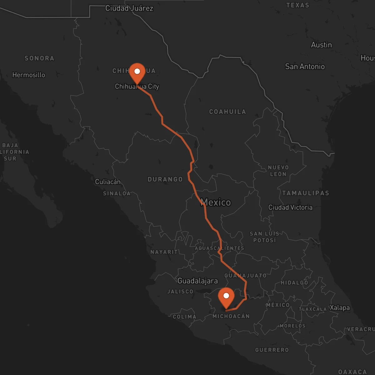 Ruta Uruapan - Chihuahua