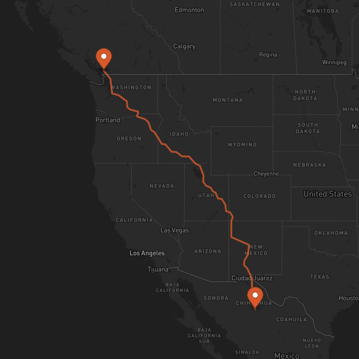 Ruta Chihuahua - Vancouver
