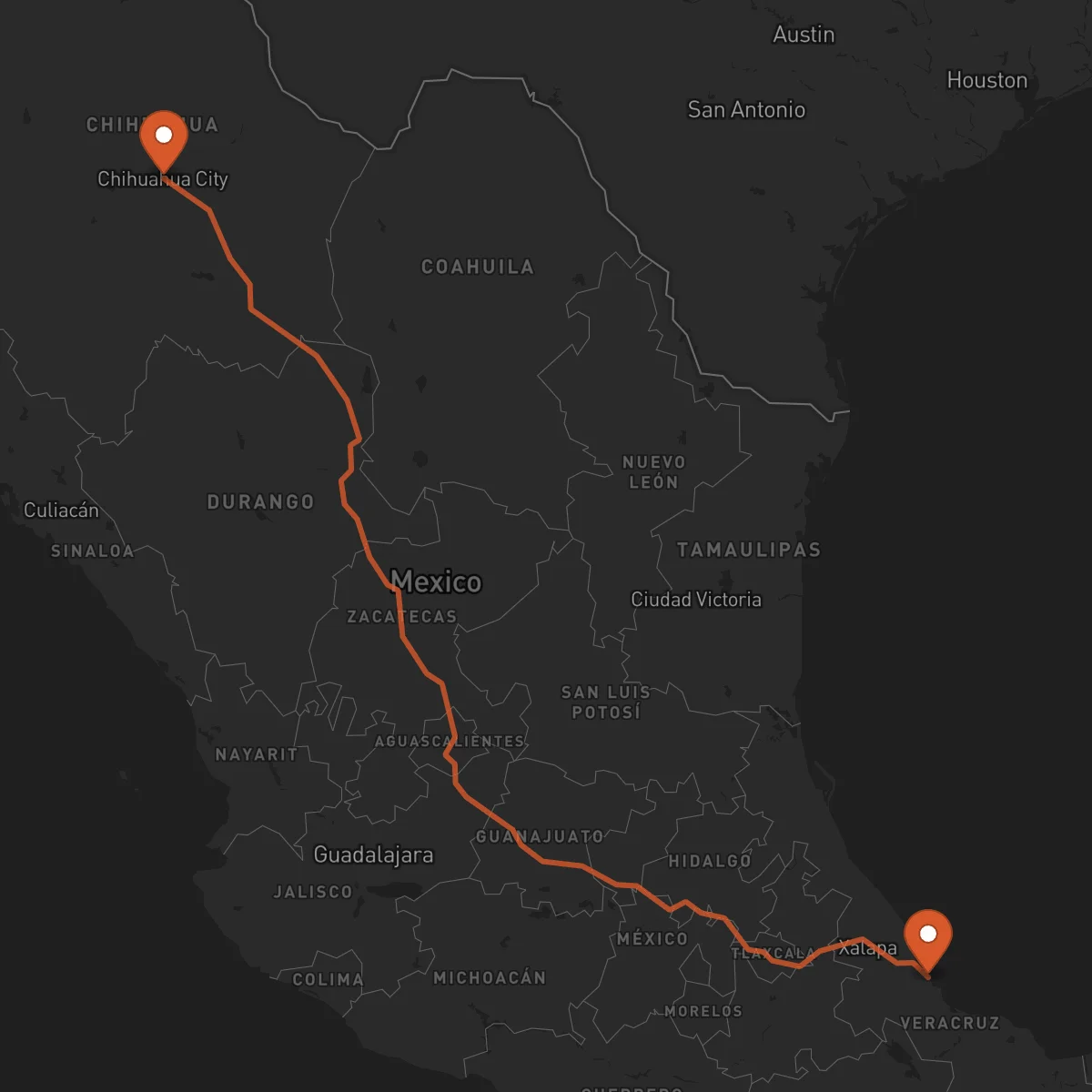 Ruta Veracruz - Chihuahua