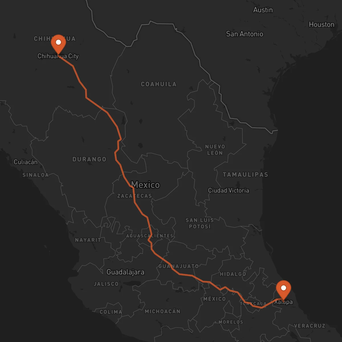 Ruta Chihuahua - Xalapa