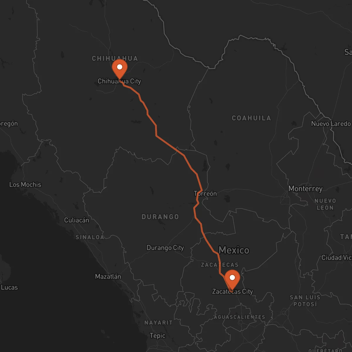 Ruta Chihuahua - Zacatecas