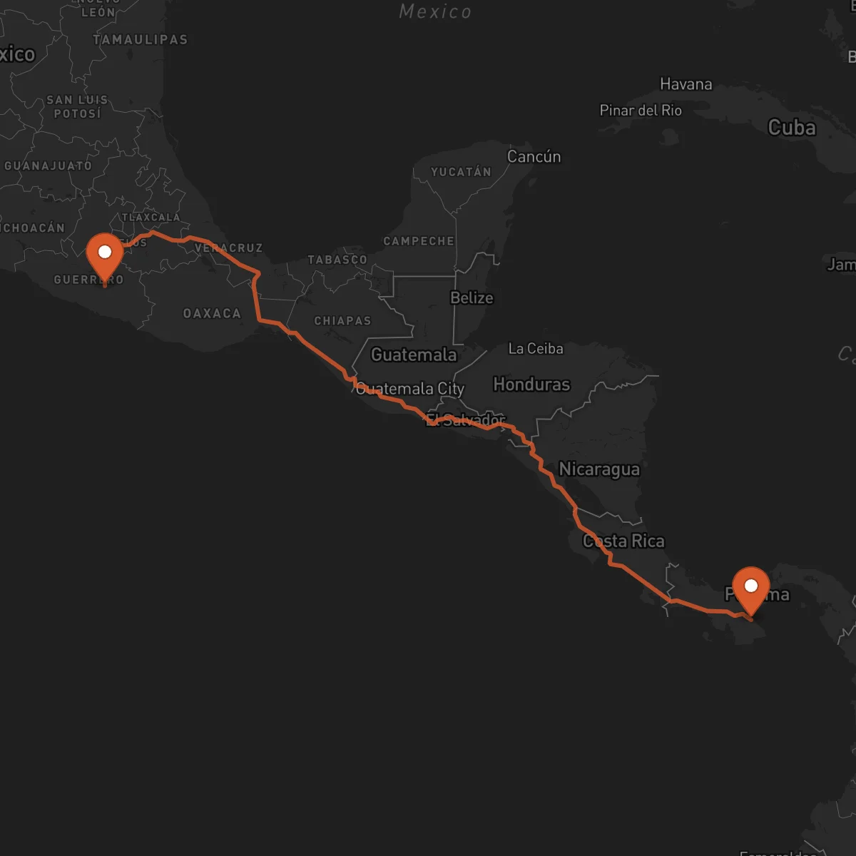 Ruta Chitré - Chilpancingo de los Bravo