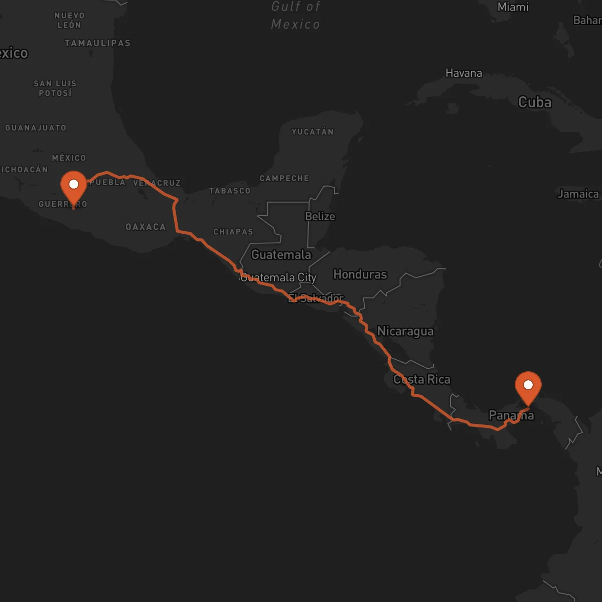 Ruta Ciudad de Panamá - Chilpancingo de los Bravo