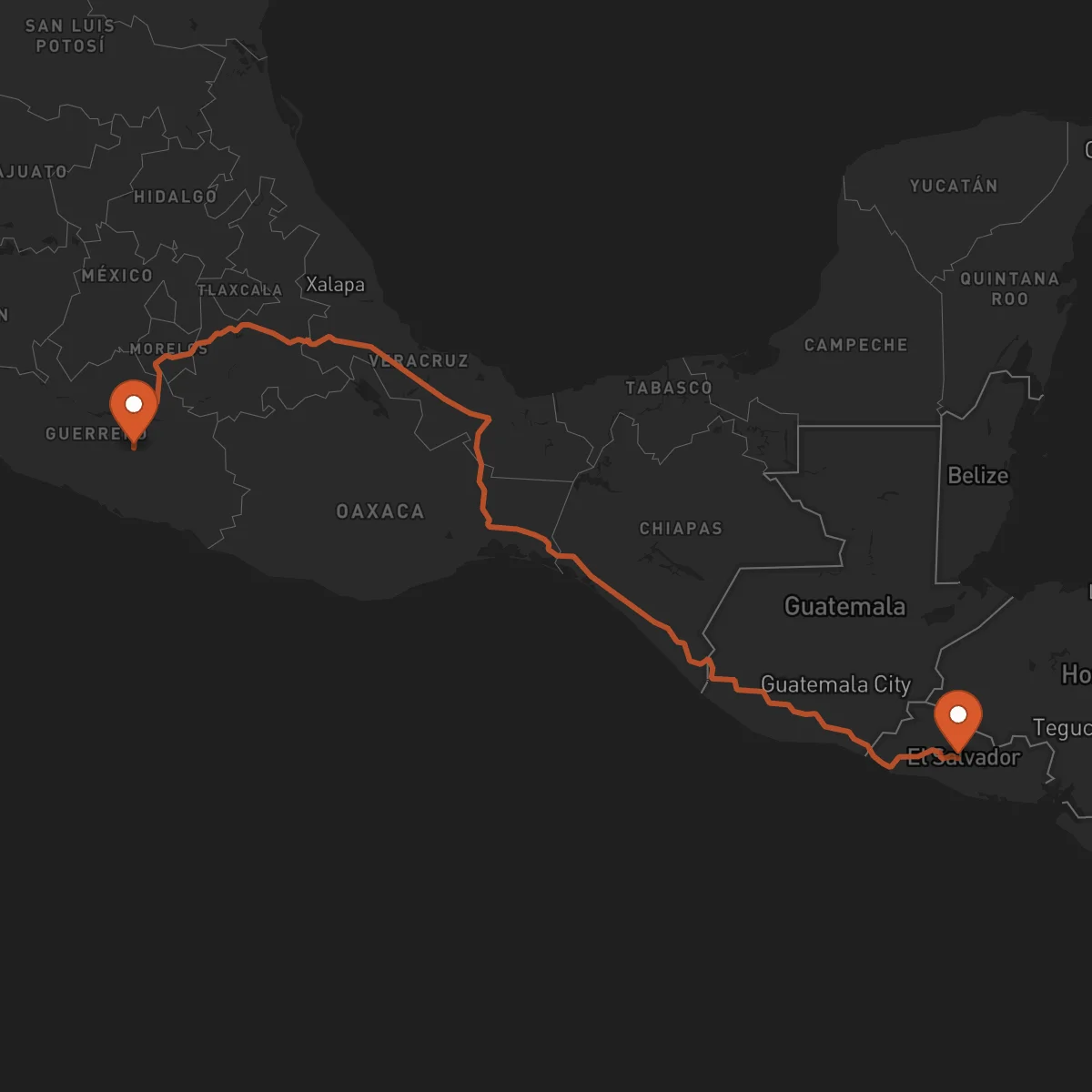 Ruta Chilpancingo de los Bravo - Cojutepeque