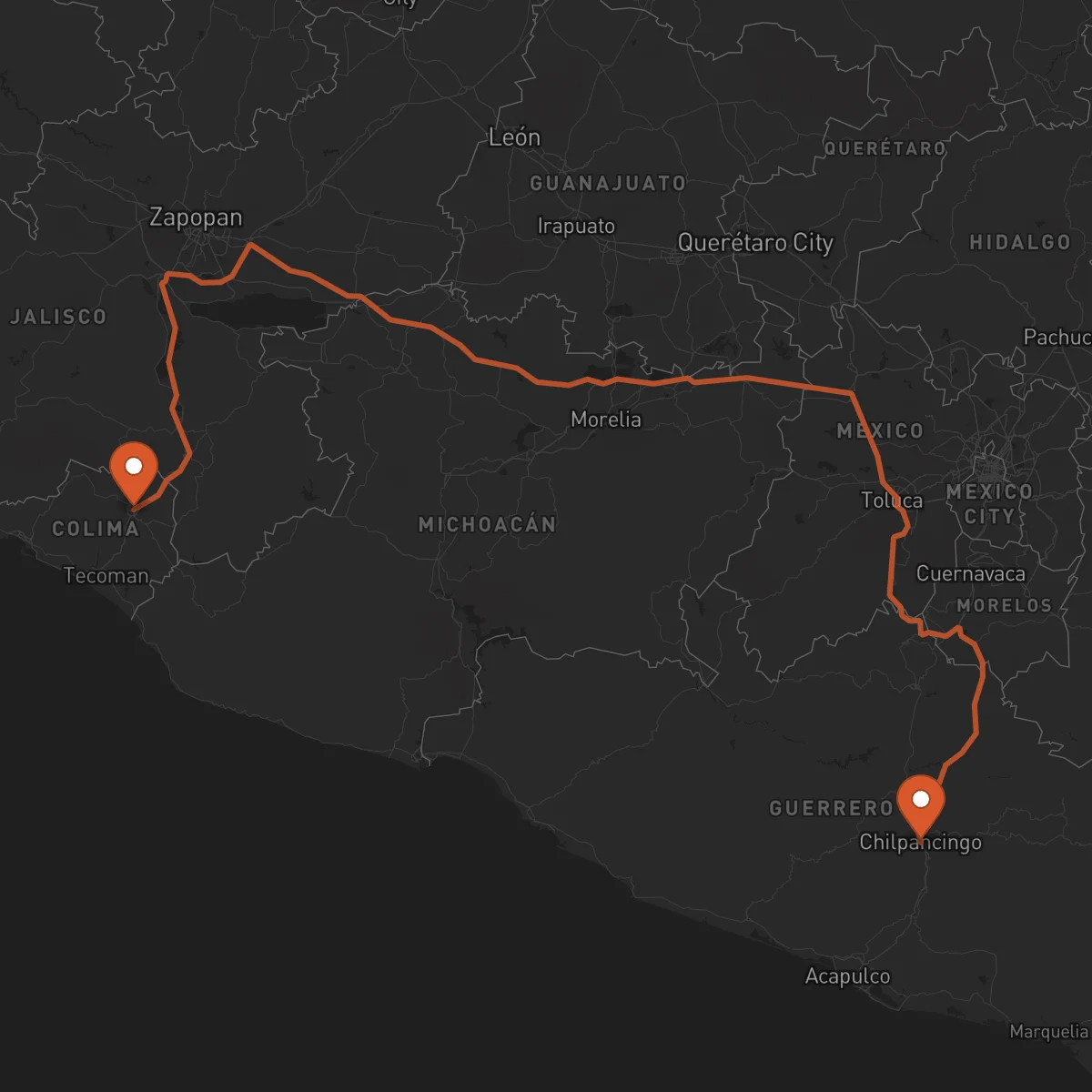 Ruta Chilpancingo de los Bravo - Colima