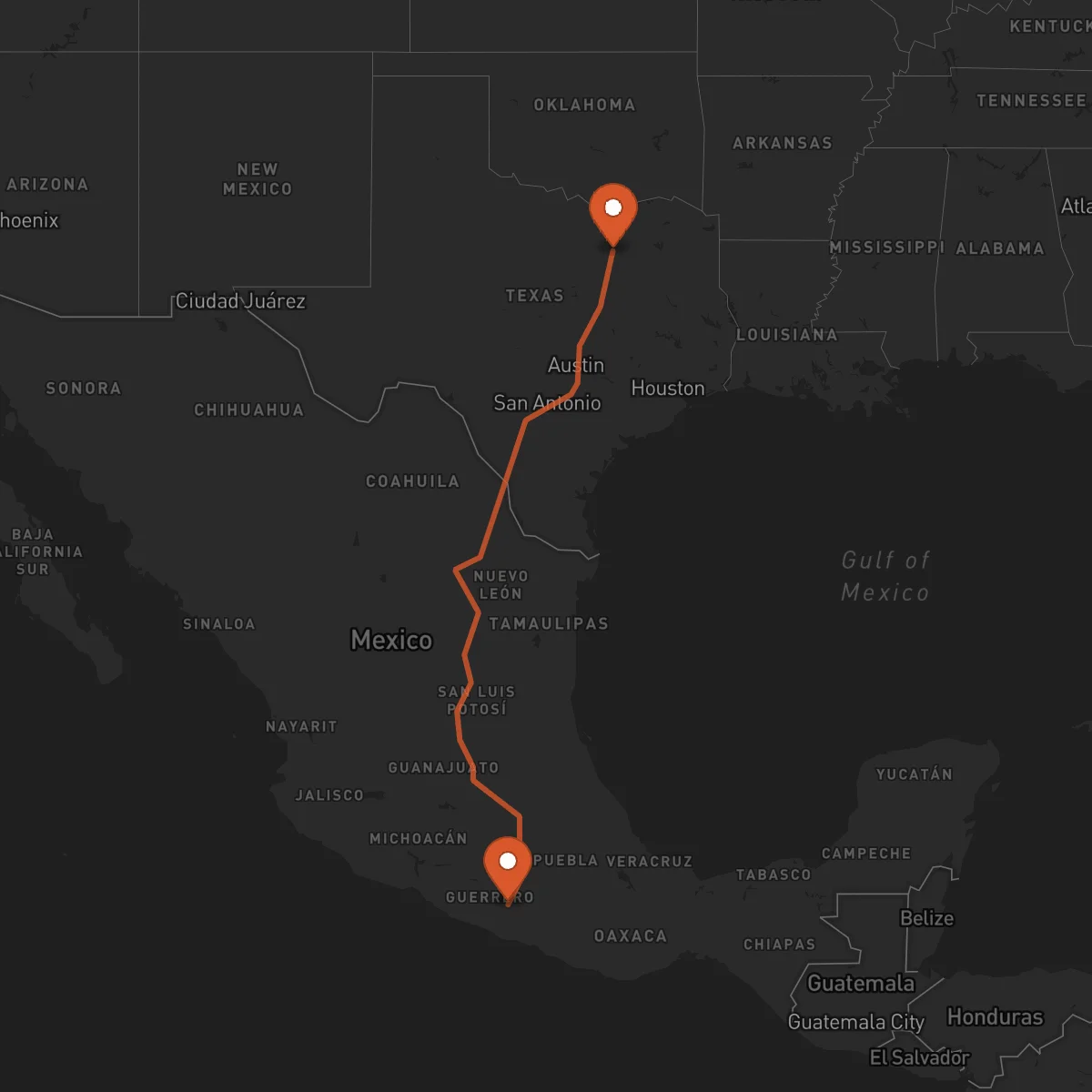 Ruta Dallas - Chilpancingo de los Bravo