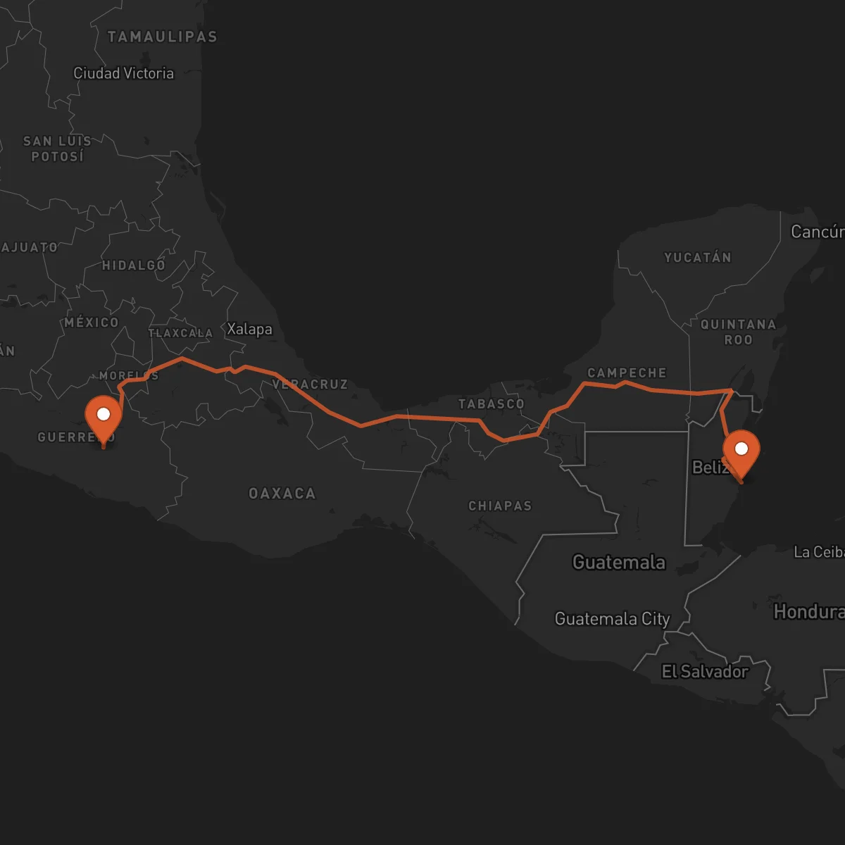 Ruta Chilpancingo de los Bravo - Dangriga