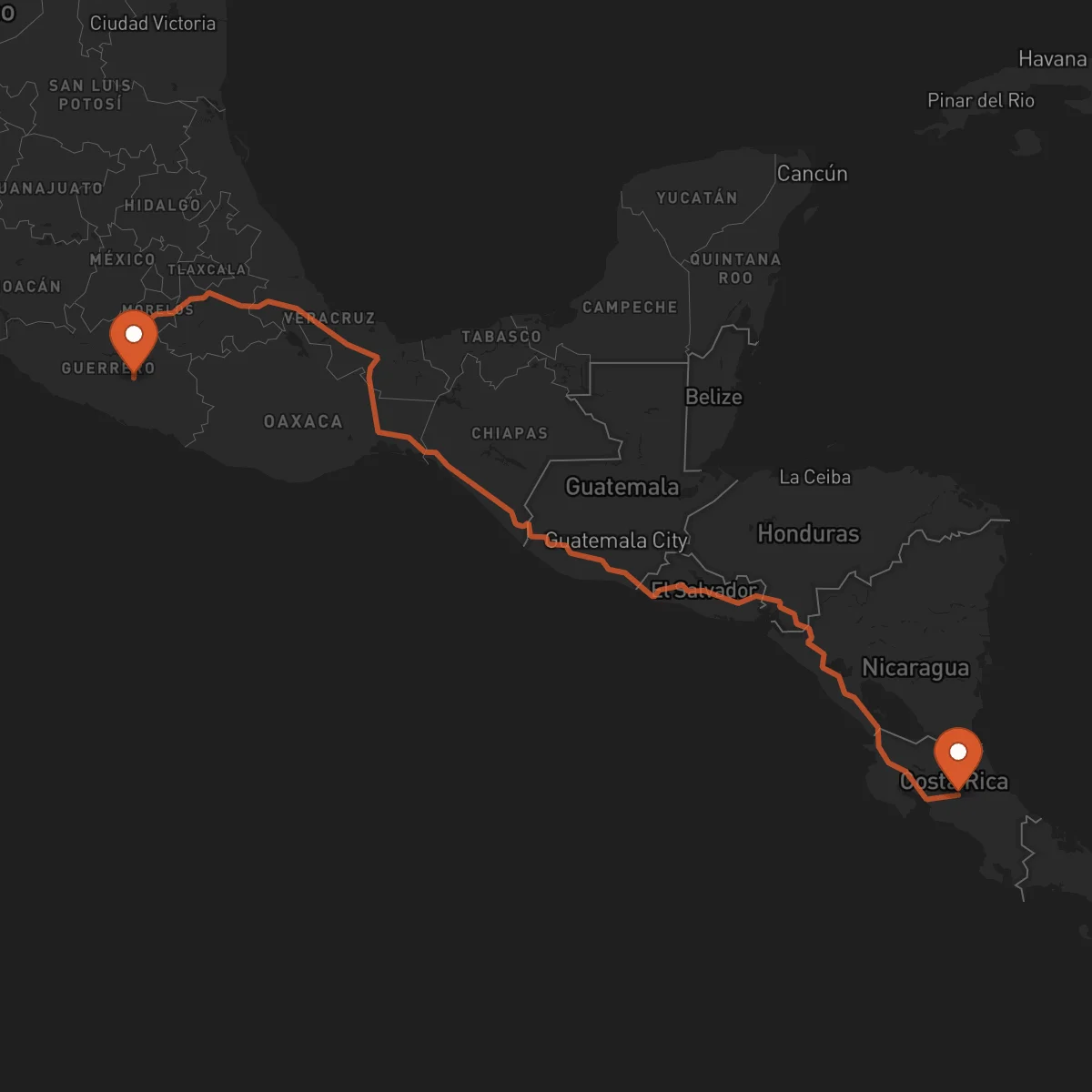 Ruta Heredia - Chilpancingo de los Bravo