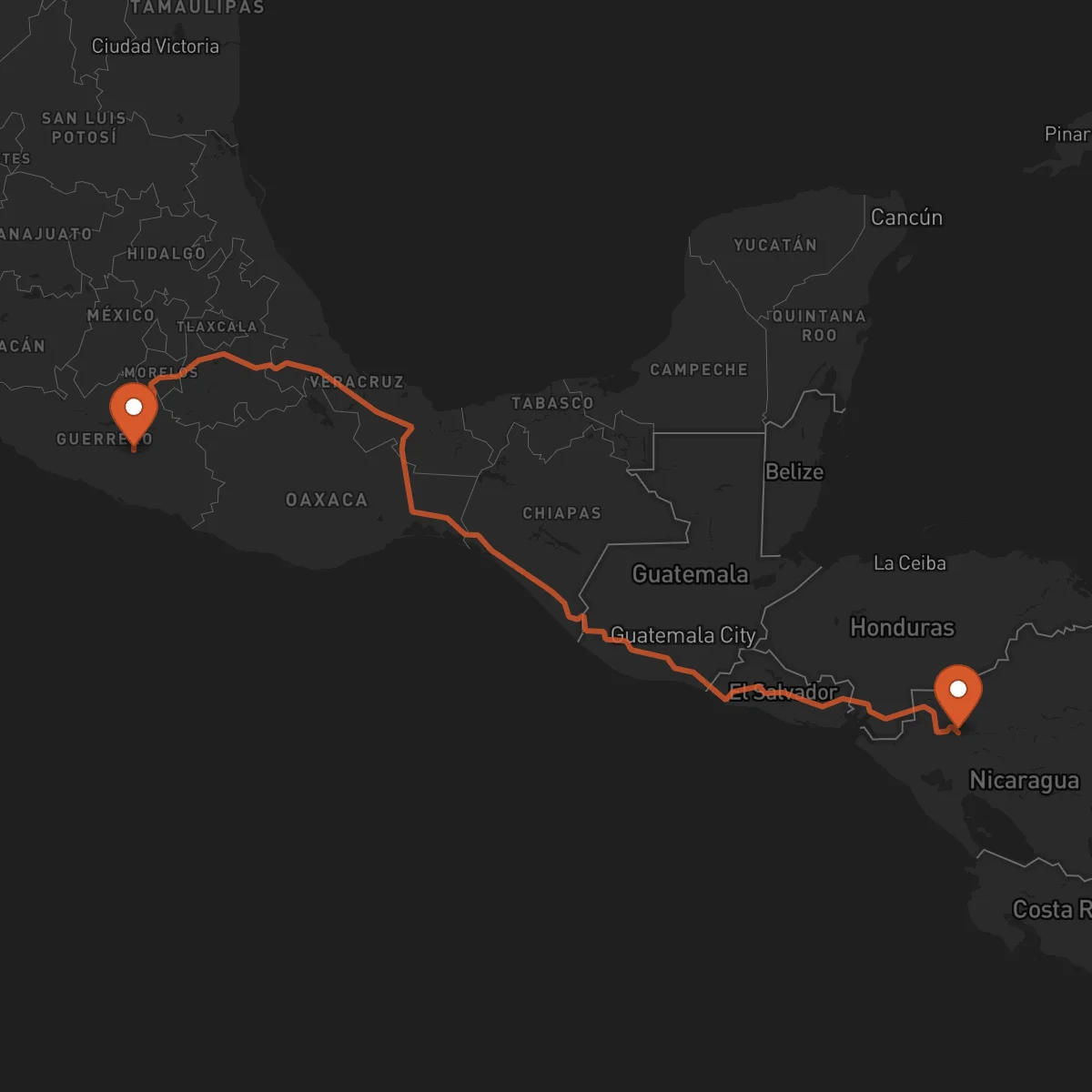 Ruta Chilpancingo de los Bravo - Jinotega