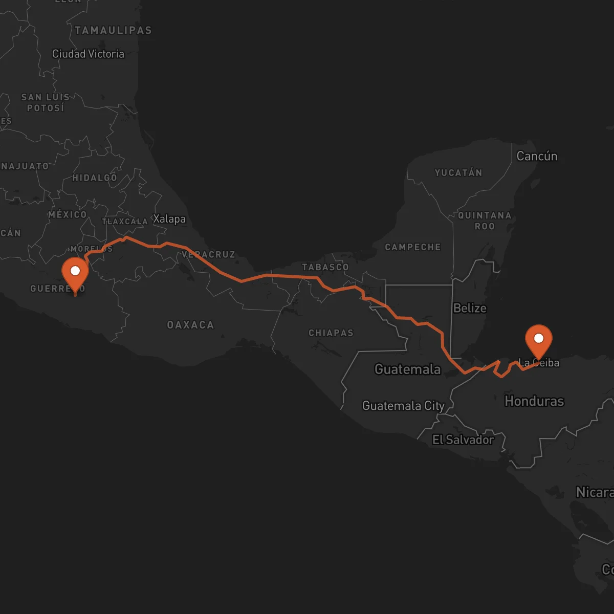 Ruta La Ceiba - Chilpancingo de los Bravo