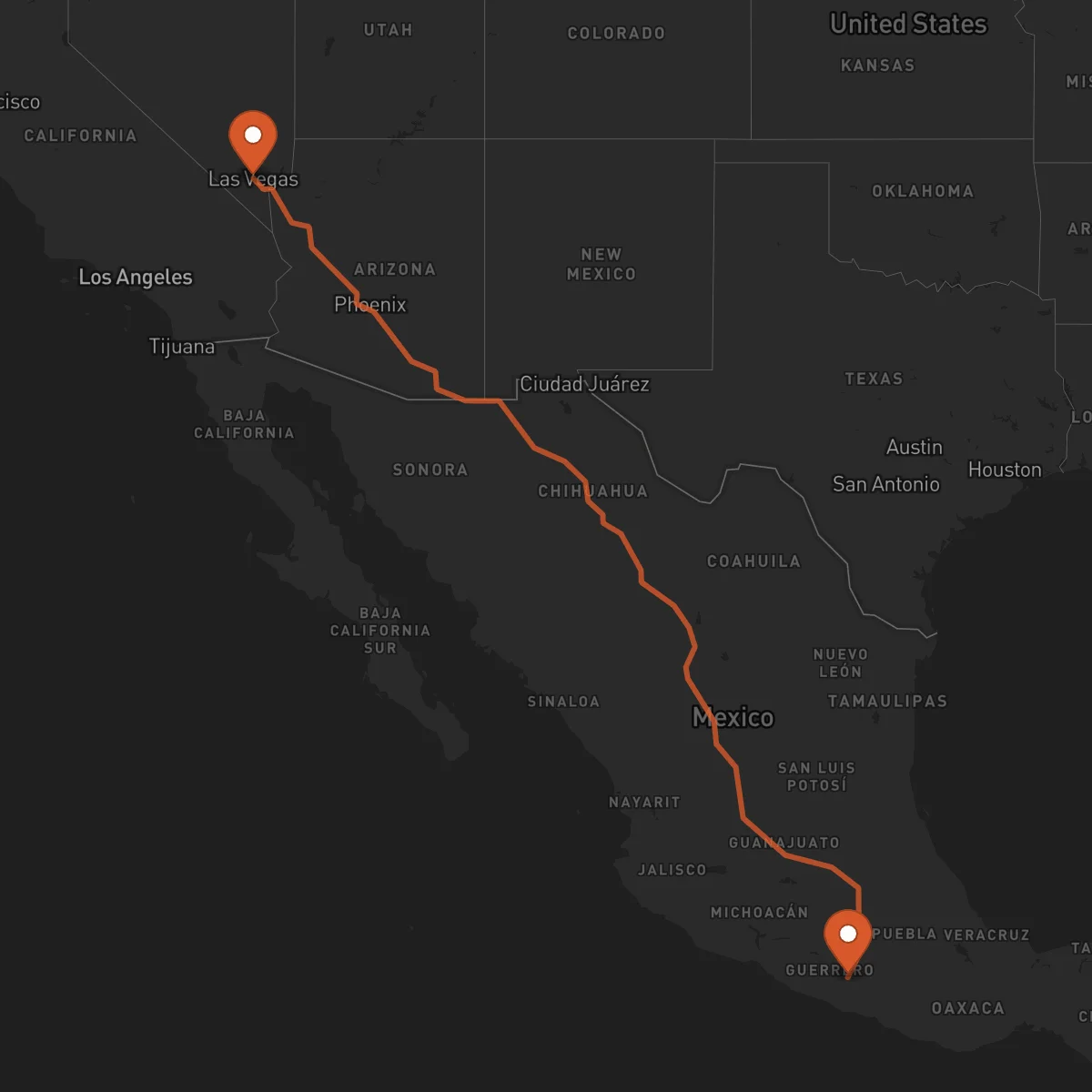 Ruta Chilpancingo de los Bravo - Las Vegas