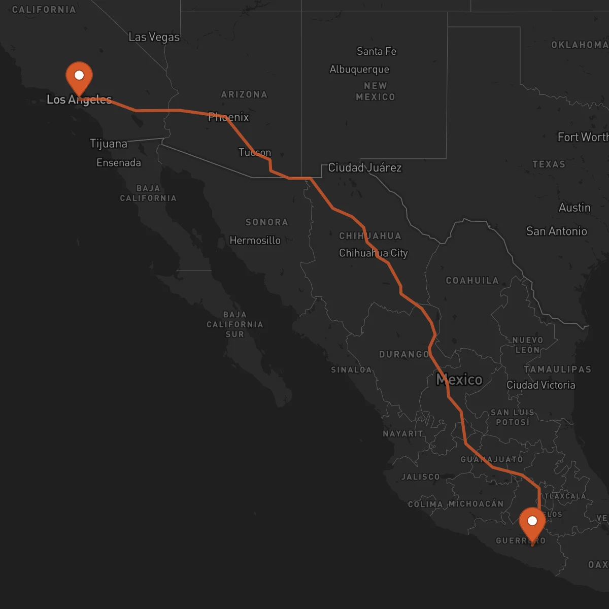 Ruta Chilpancingo de los Bravo - Los Angeles