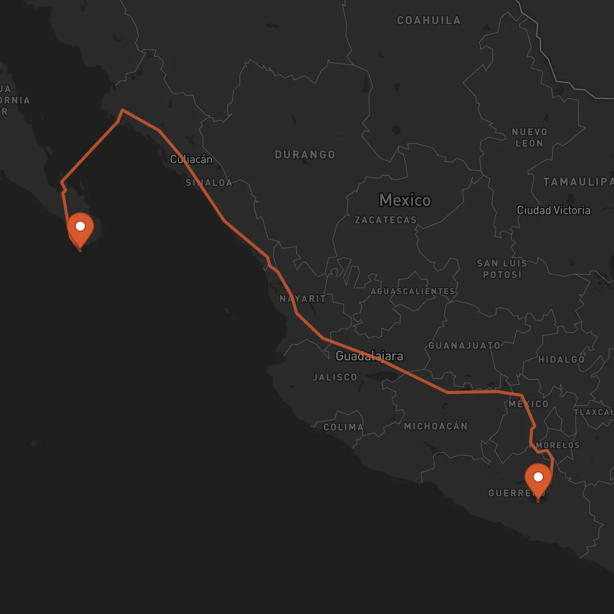 Ruta Los Cabos - Chilpancingo de los Bravo