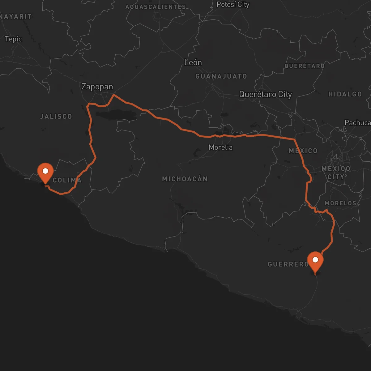 Ruta Manzanillo - Chilpancingo de los Bravo