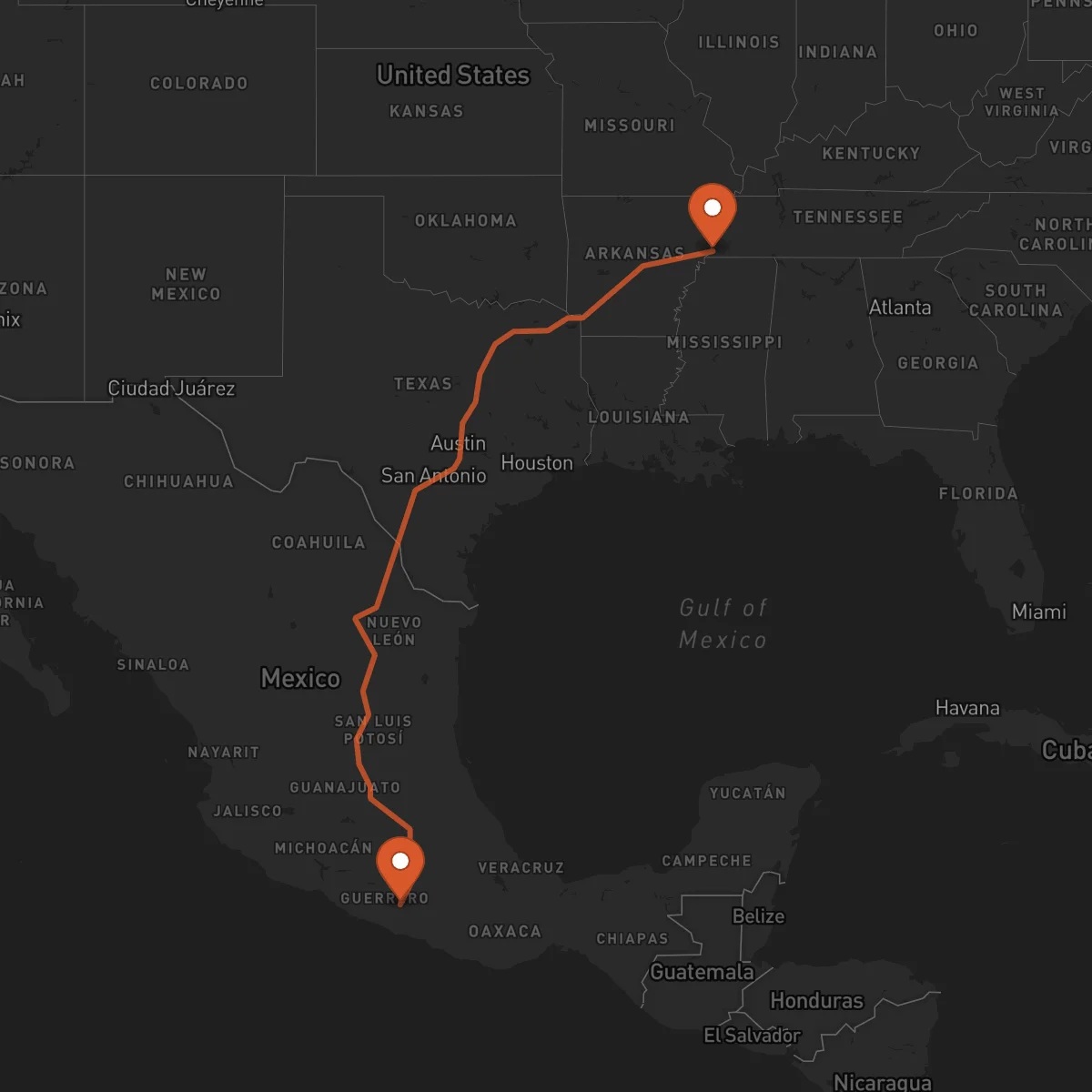 Ruta Chilpancingo de los Bravo - Memphis