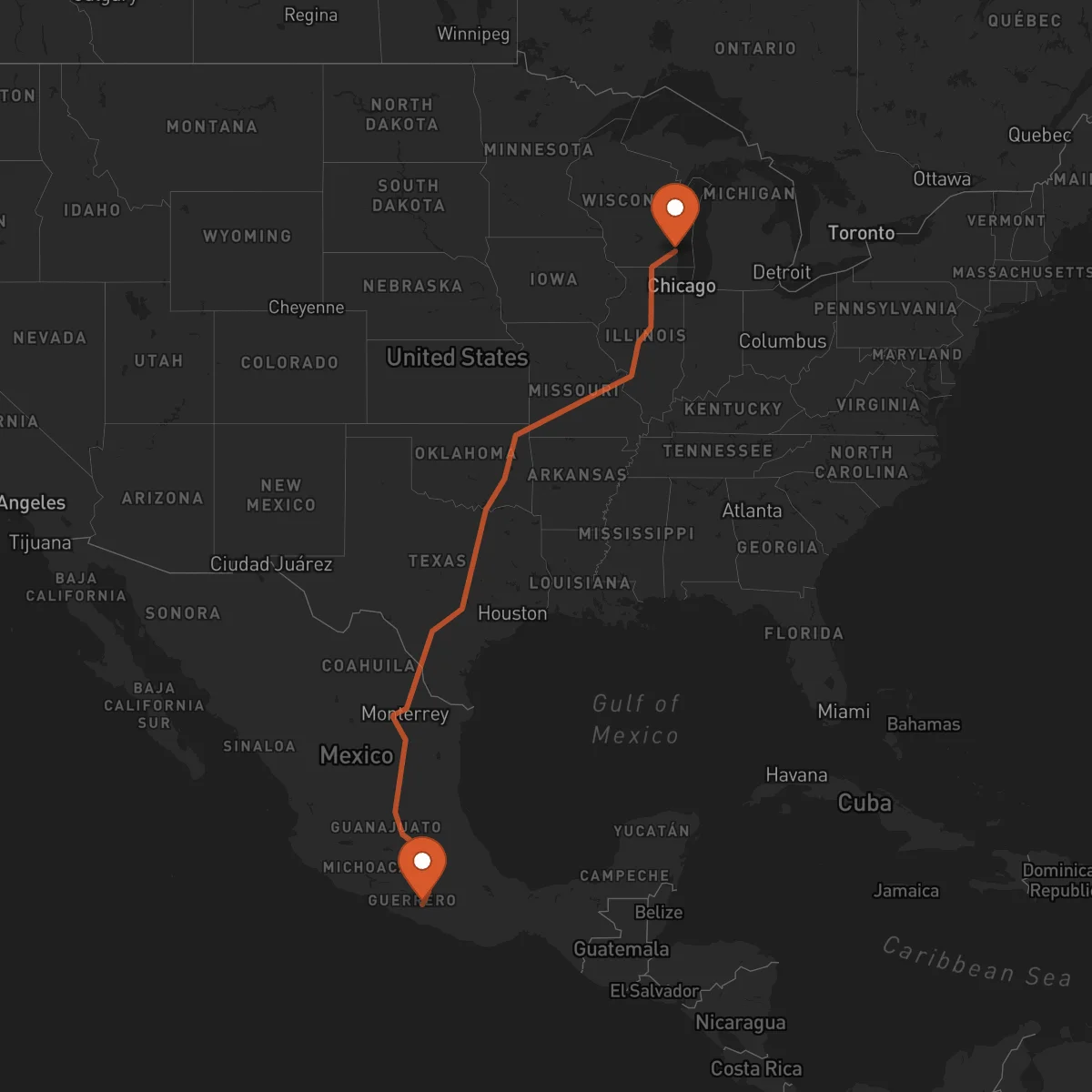 Ruta Chilpancingo de los Bravo - Milwaukee