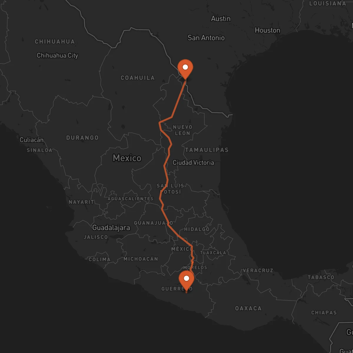 Ruta Nuevo Laredo - Chilpancingo de los Bravo