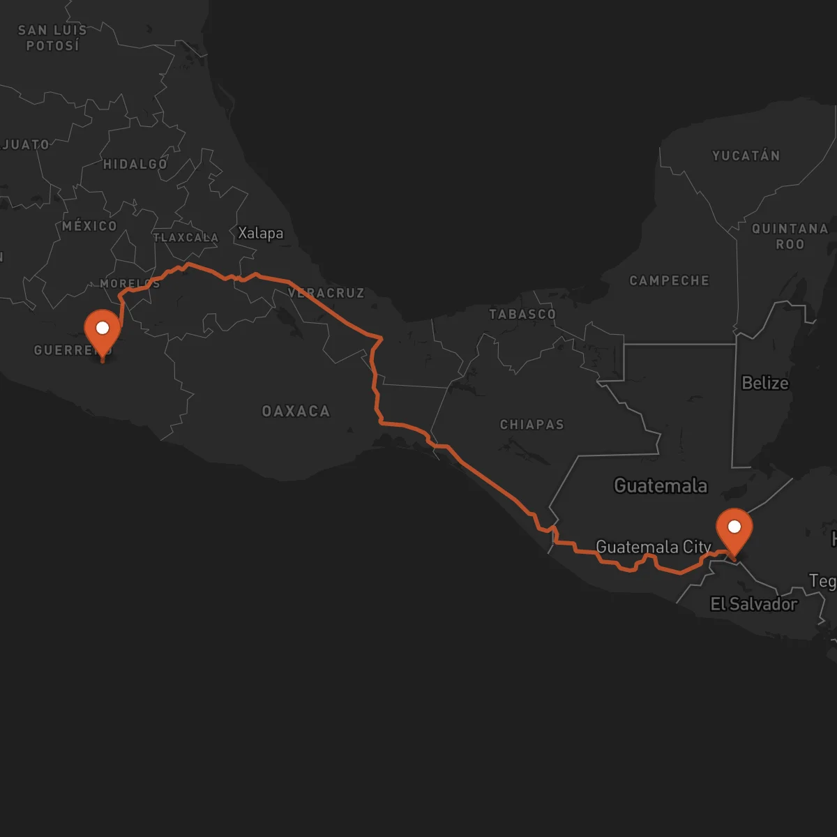 Ruta Ocotepeque - Chilpancingo de los Bravo