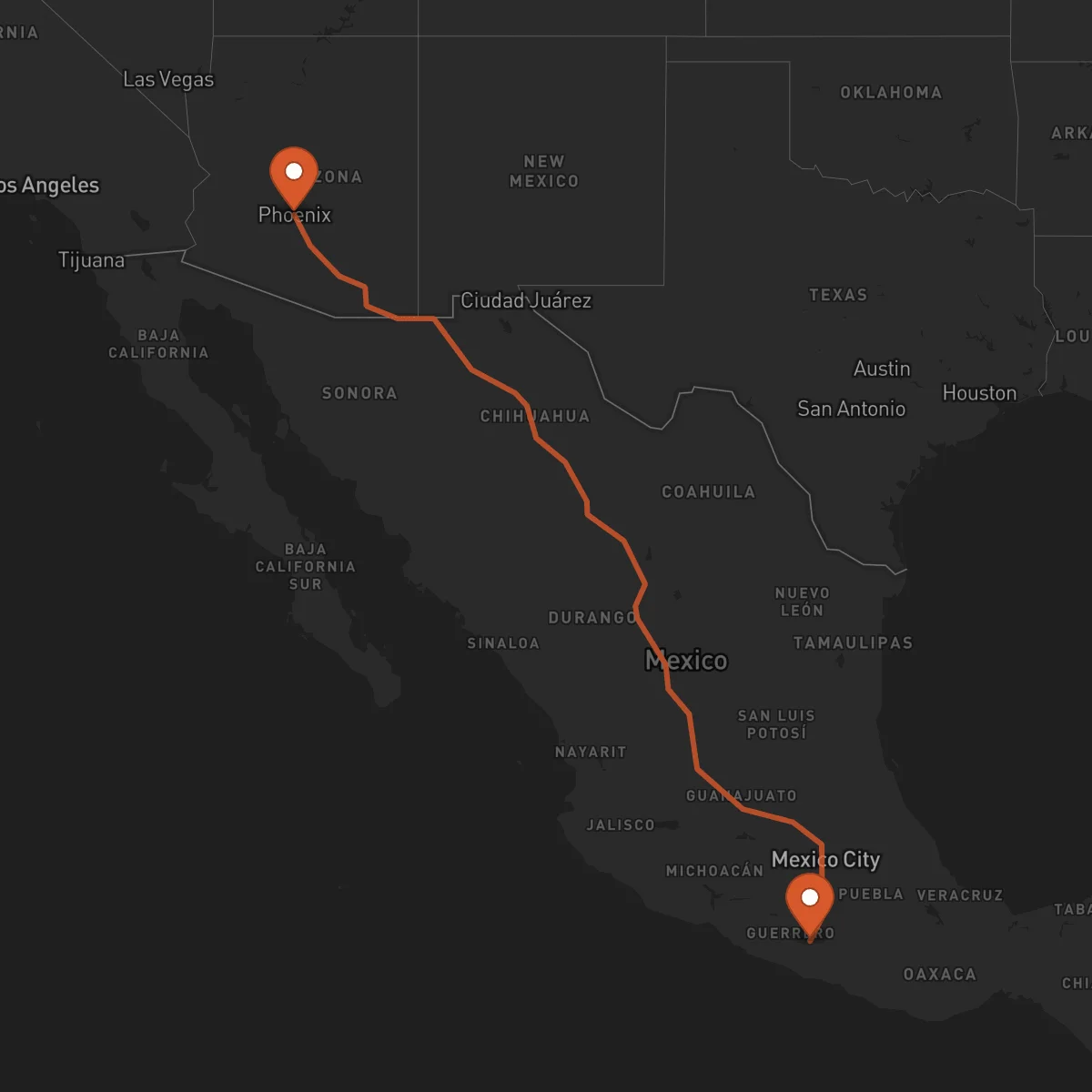 Ruta Chilpancingo de los Bravo - Phoenix
