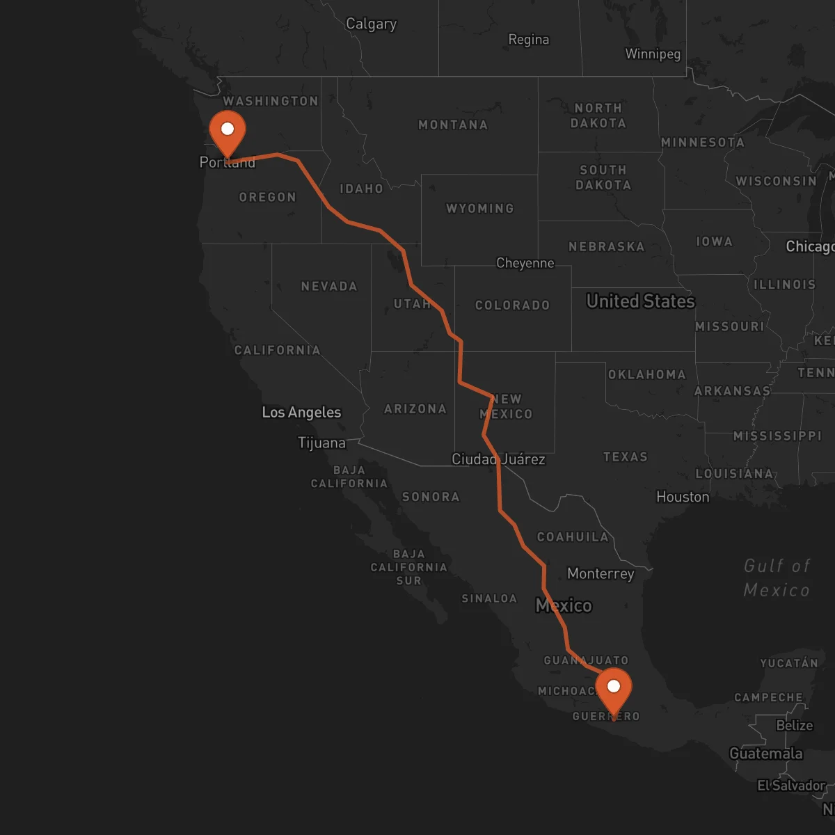 Ruta Chilpancingo de los Bravo - Portland