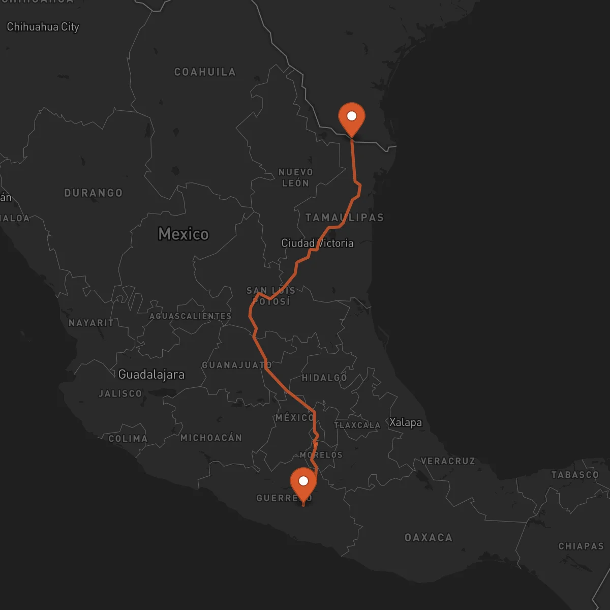 Ruta Reynosa - Chilpancingo de los Bravo