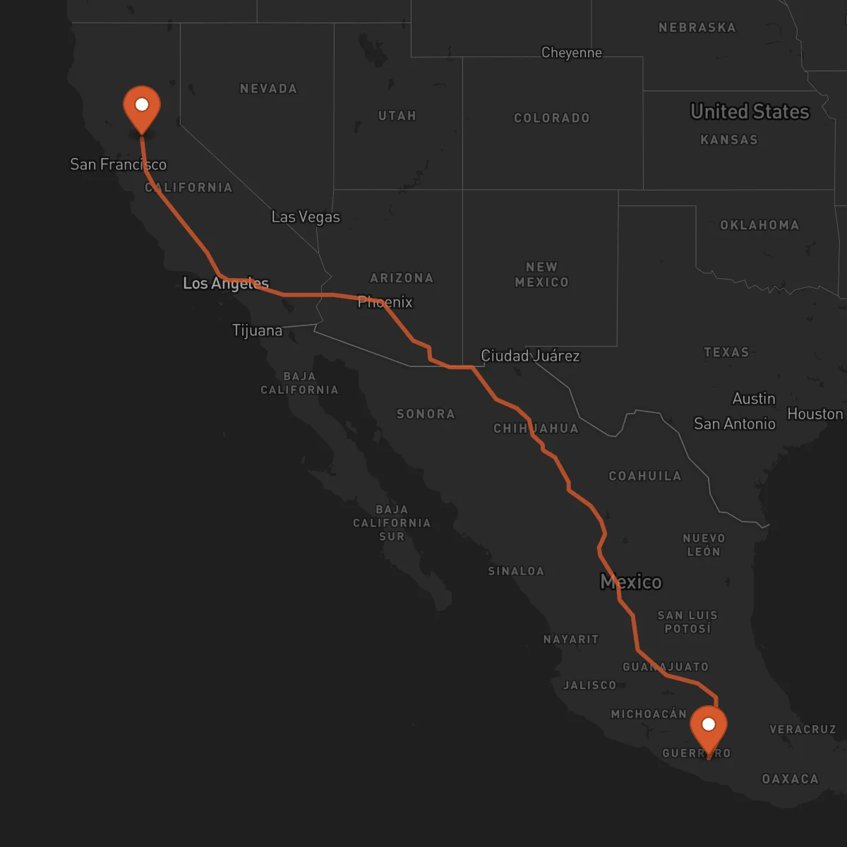 Ruta Chilpancingo de los Bravo - Sacramento