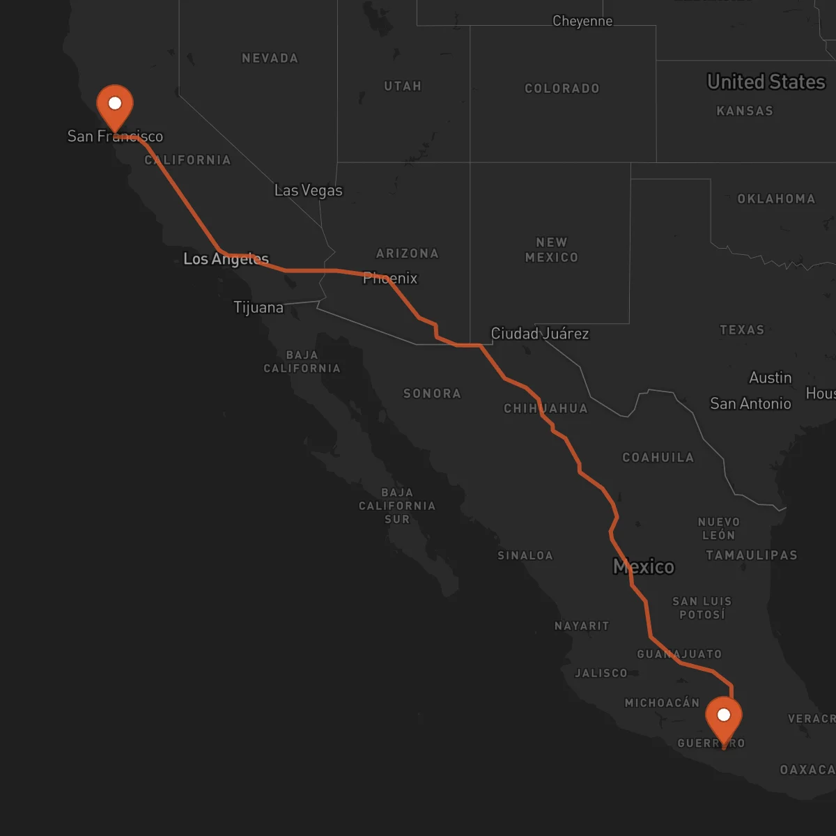 Ruta Chilpancingo de los Bravo - San Francisco