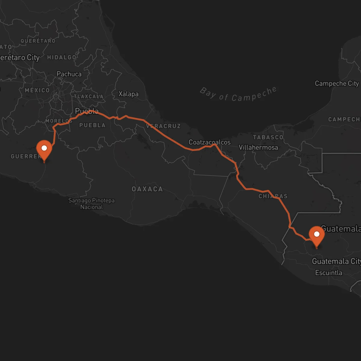 Ruta Chilpancingo de los Bravo - Santa Cruz del Quiché