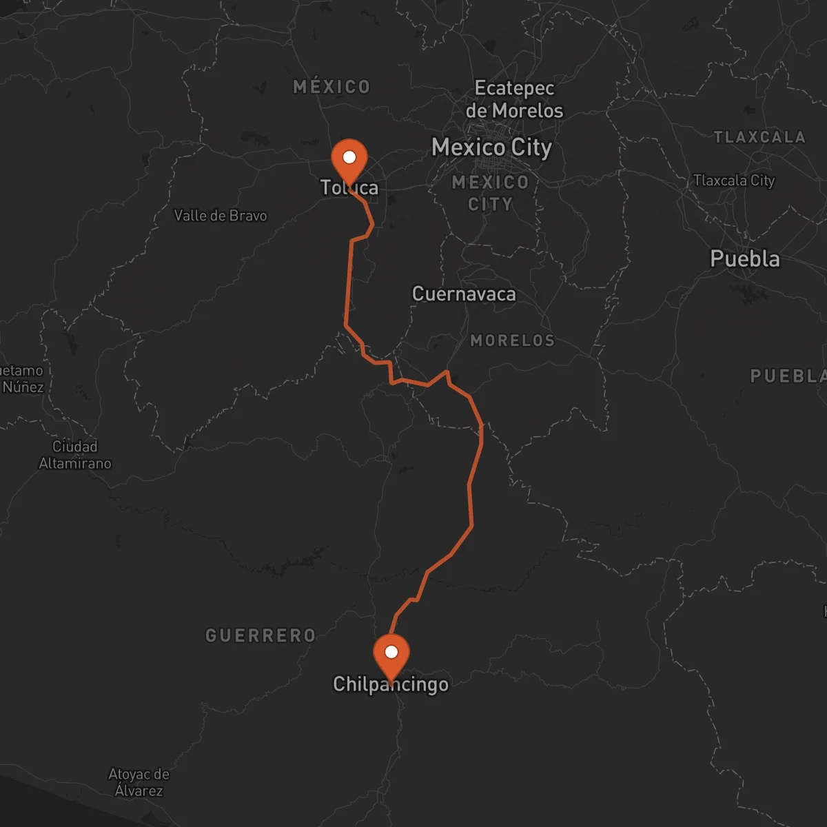 Ruta Chilpancingo de los Bravo - Toluca