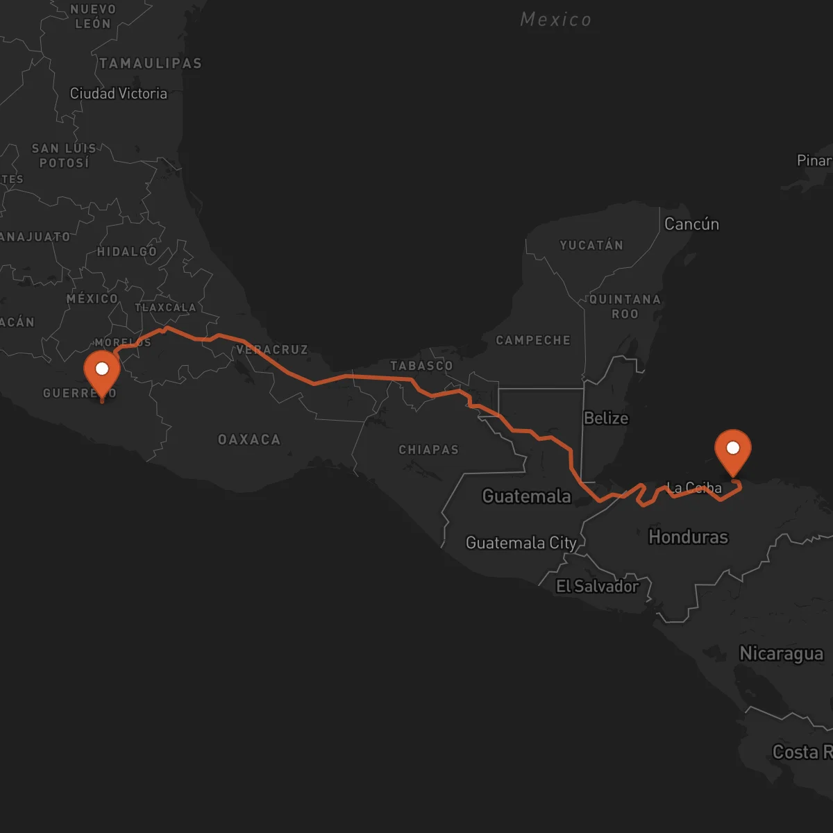 Ruta Chilpancingo de los Bravo - Trujillo