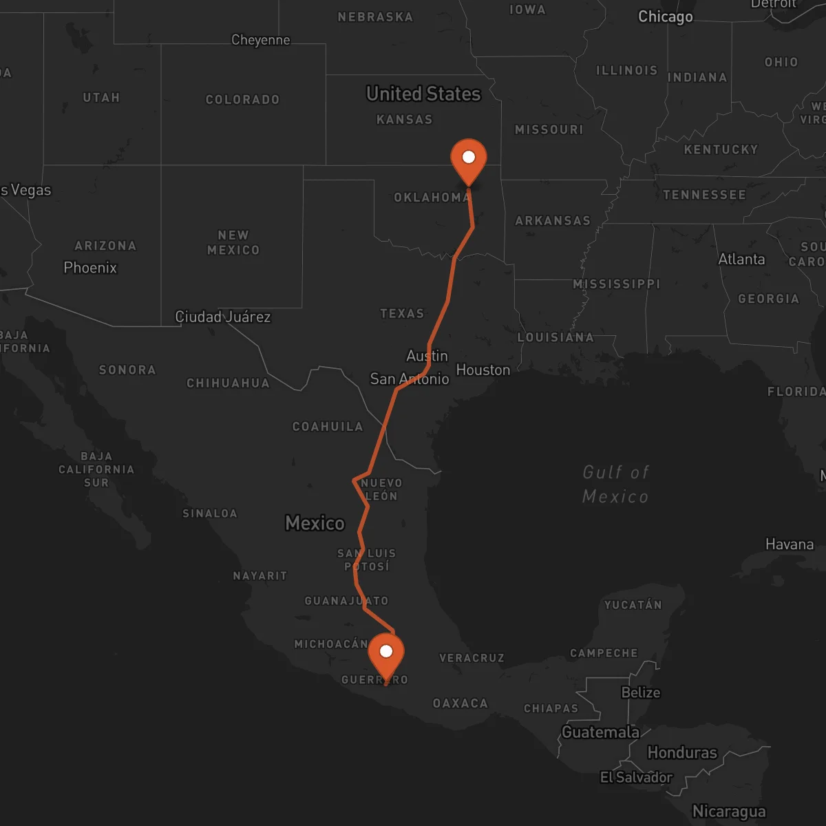 Ruta Tulsa - Chilpancingo de los Bravo