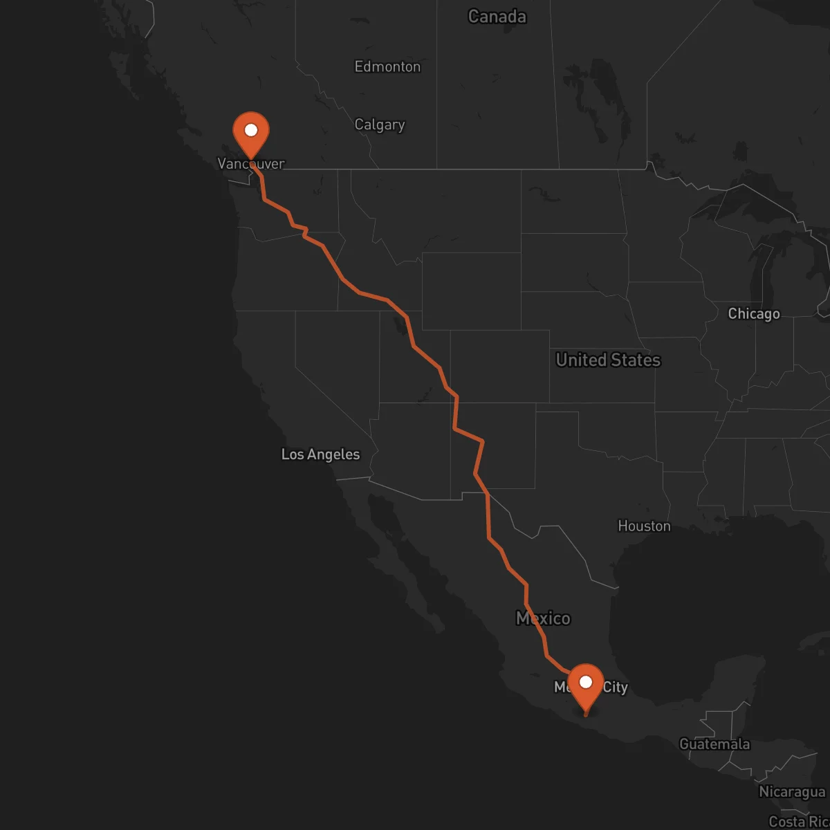 Ruta Chilpancingo de los Bravo - Vancouver