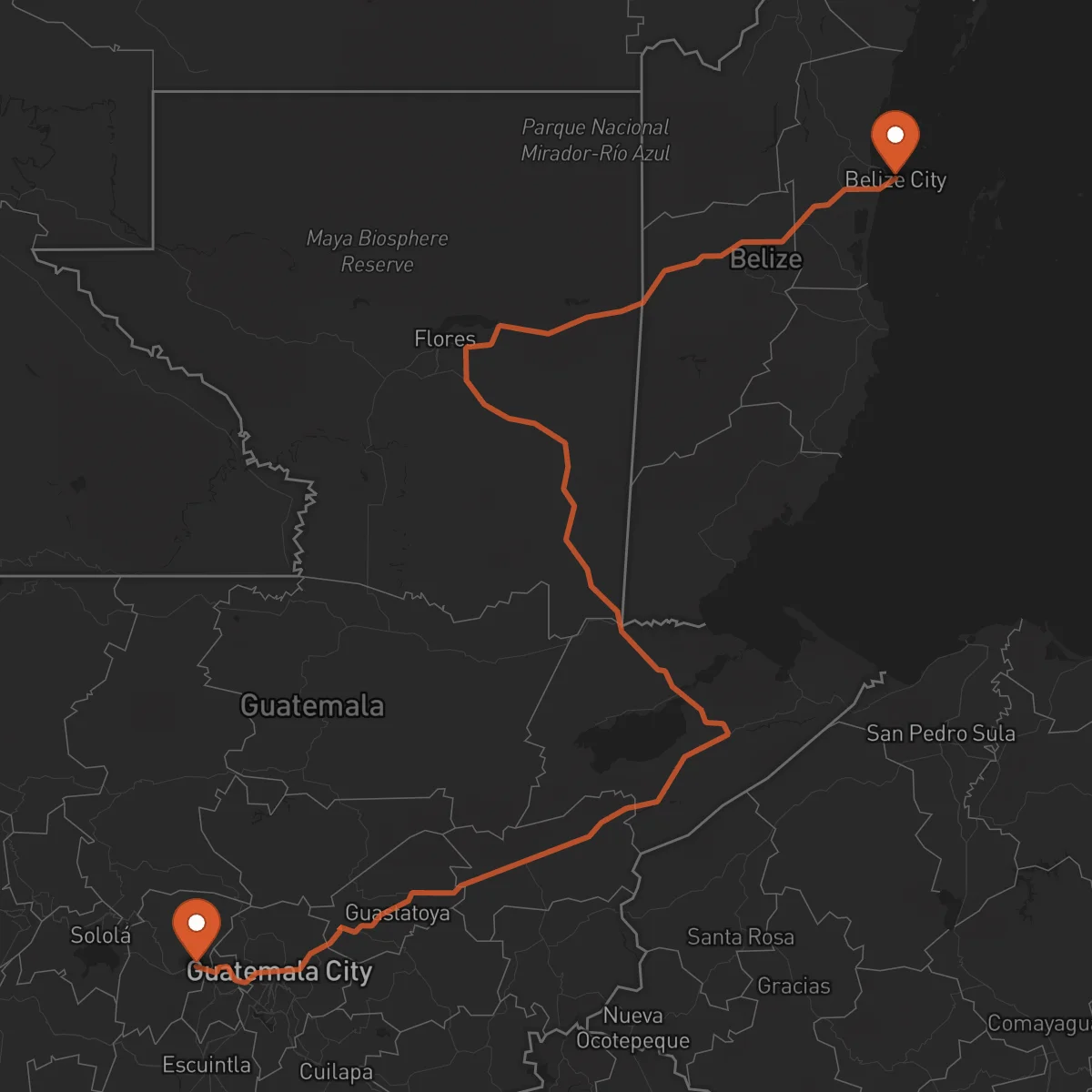 Ruta Cidade de Belize - Chimaltenango
