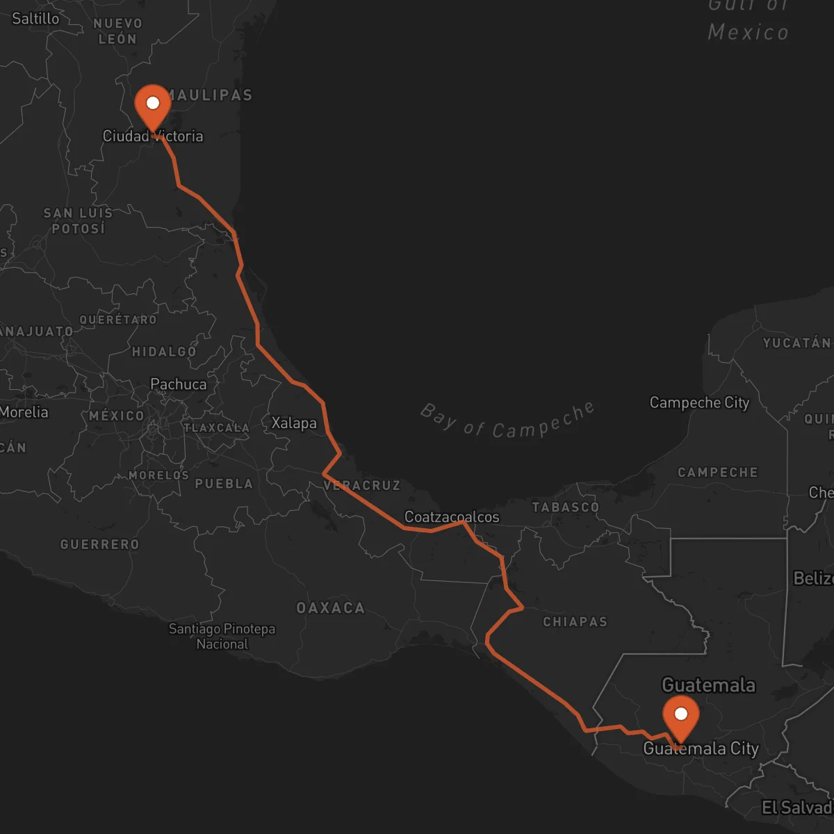 Ruta Ciudad Victoria - Chimaltenango