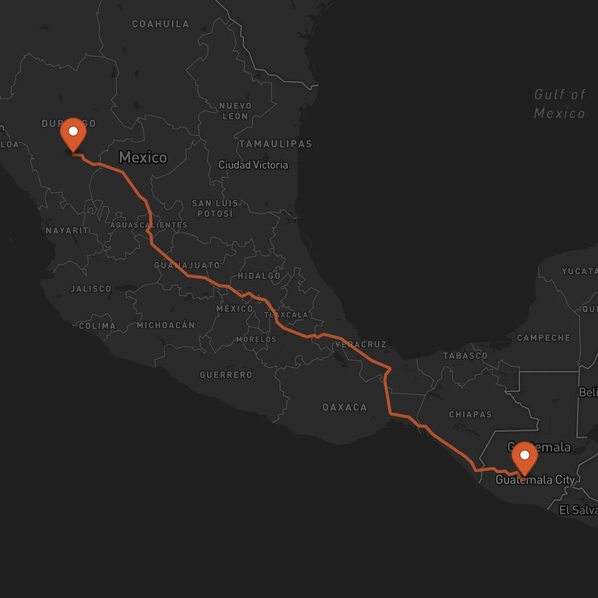 Ruta Chimaltenango - Durango