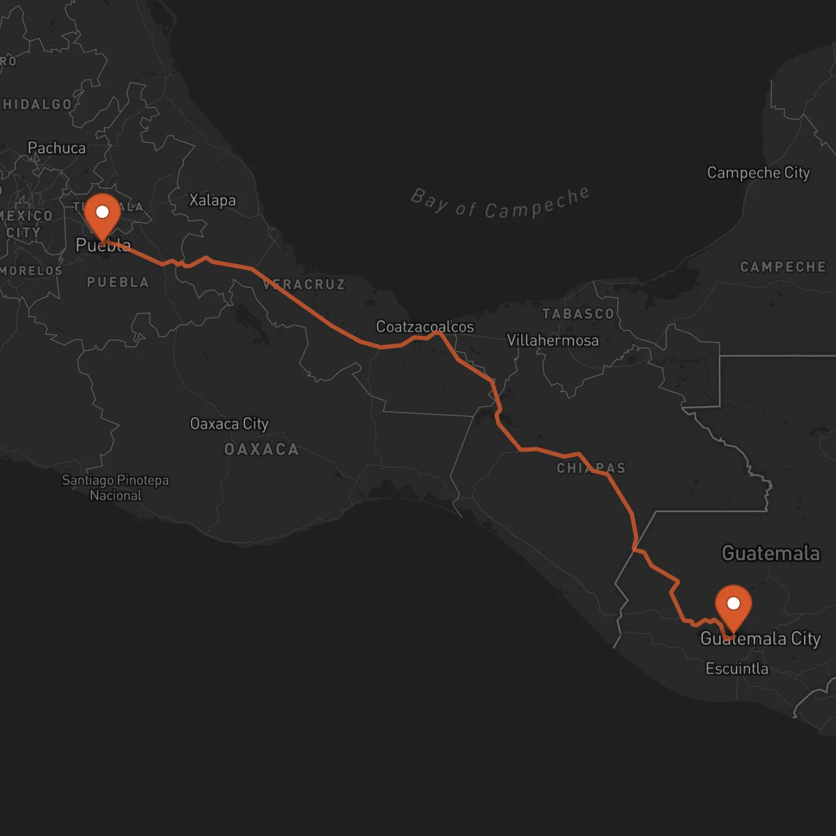 Ruta Chimaltenango - Puebla de Zaragoza