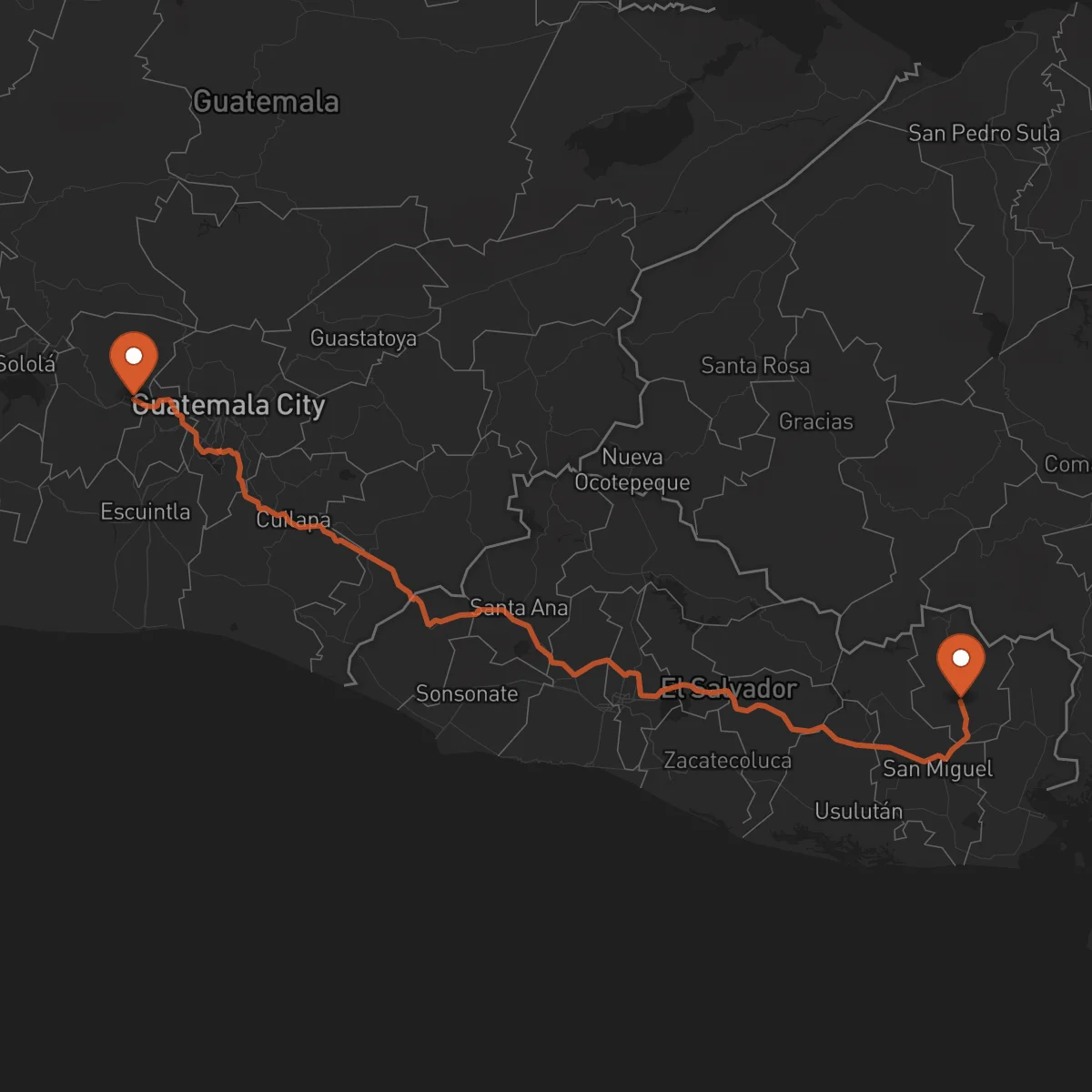 Ruta San Francisco Gotera - Chimaltenango
